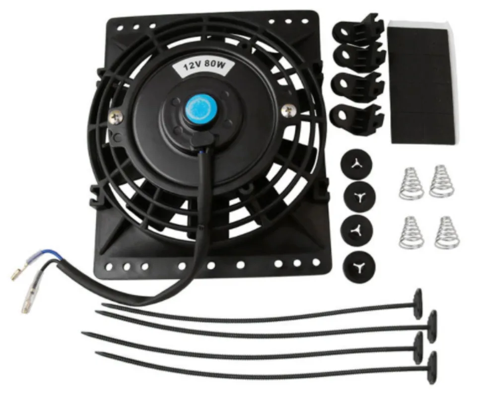 

Модификация автомобиля, универсальный радиатор масляного радиатора, ультратонкий вентилятор охлаждения, 6-дюймовый вентилятор высокой мощности 12 В, 80 Вт