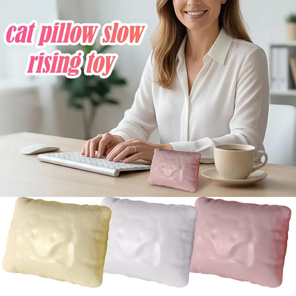 Super Sticky Small Pillow Slow Rebound Toy Creative Little Cat Pillow Decompression Toy Kneading PU Stress Relief Release Toy