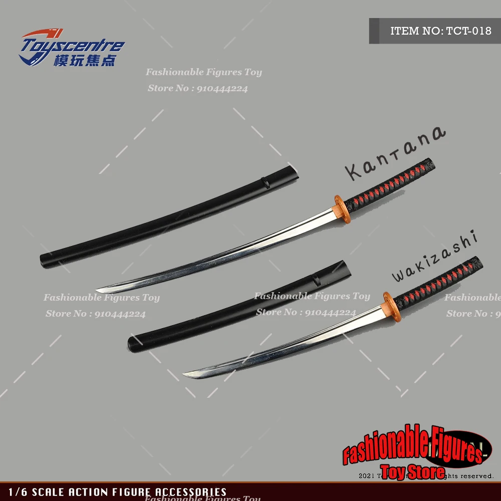 Toyscentre 1/6 Kantana Wakizashi Weapon Samurai Knife 2PC Mini Metal Weapon Model Bjd Ob Accessory Fit 12Inch Action Figure Body