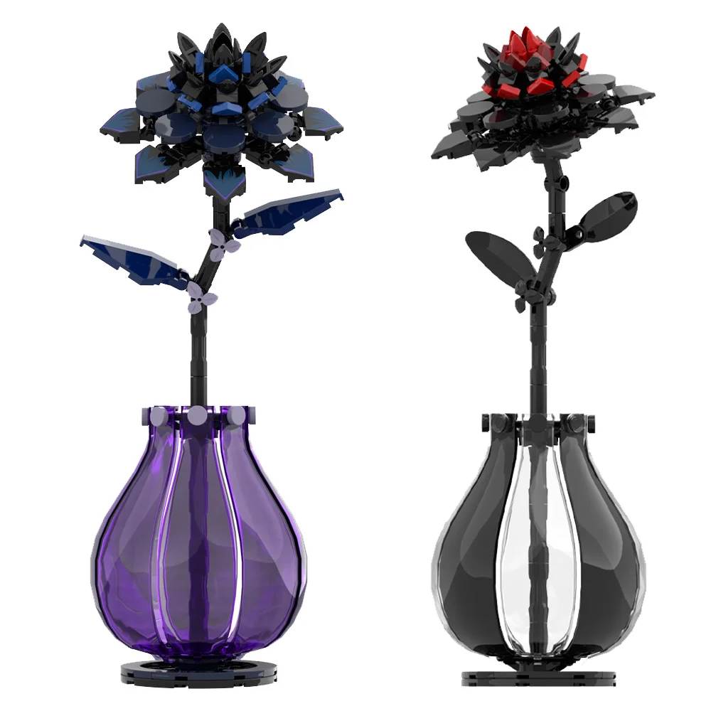 

MOC Dahlia Flower Building Blocks Model Purple Dahlia Flower Potted plants Bricks Assembly Toys Valentine's Day Couple DIY Gifts