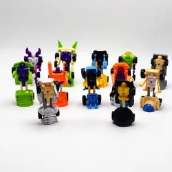 12Pcs/bag Funny Transformation Robot Car Toy Models Kids Mini Transforming Toy Car Children's Puzzle Toys Boys Birthday Fun Gift