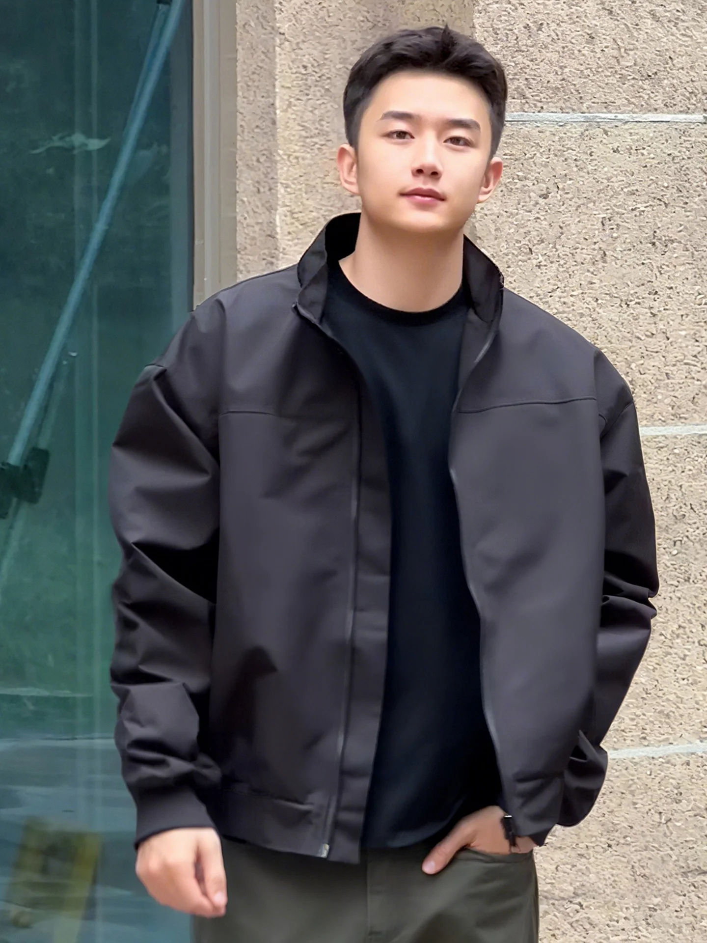 

Cleanfit American Sle Men's ort Baseball Jaet Autumn Season Loose Fit Pilot Coat Youth Trend Breathable Zipper Closure