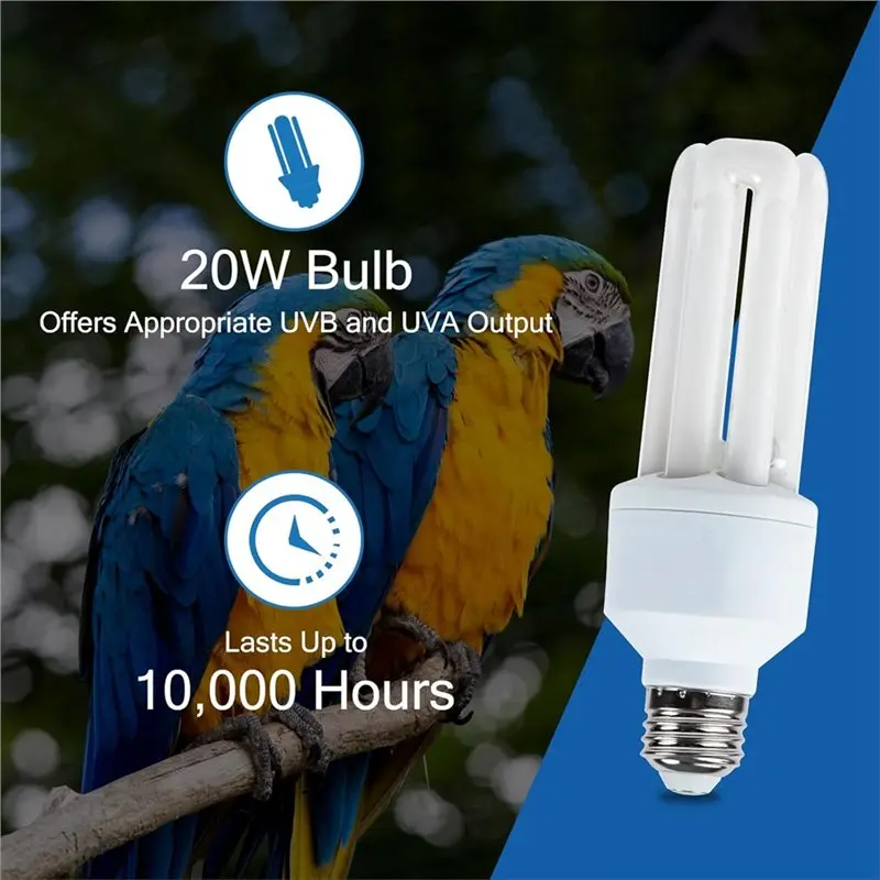 【LAST CHANCE】For Birds 2.4 UVB 20W Compact Fluorescent Lamp UVA UVB Light Bulb For All Kinds Captive - view 4