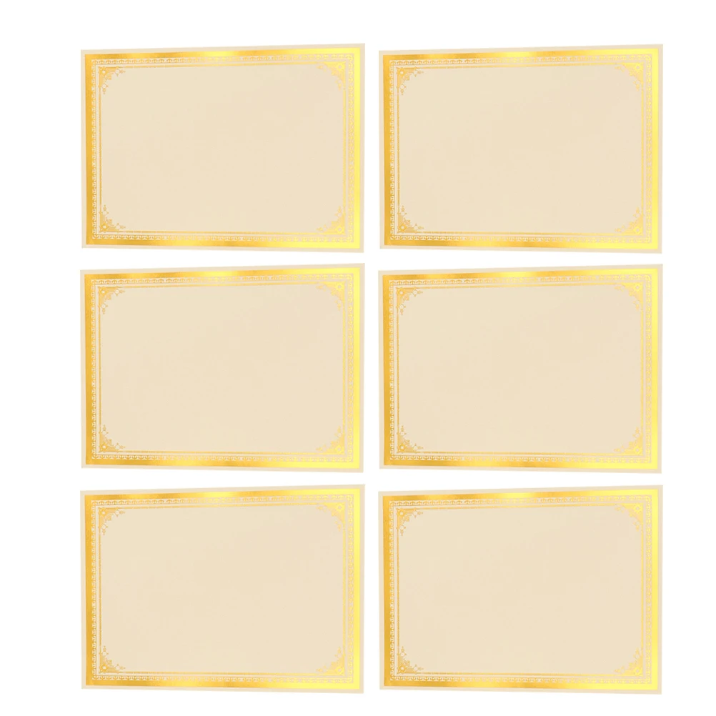 

6pcs Certificate Inner Page Blank Student Appreciation Papers Graduation Awards Nurse Elegant Design Material Versatile
