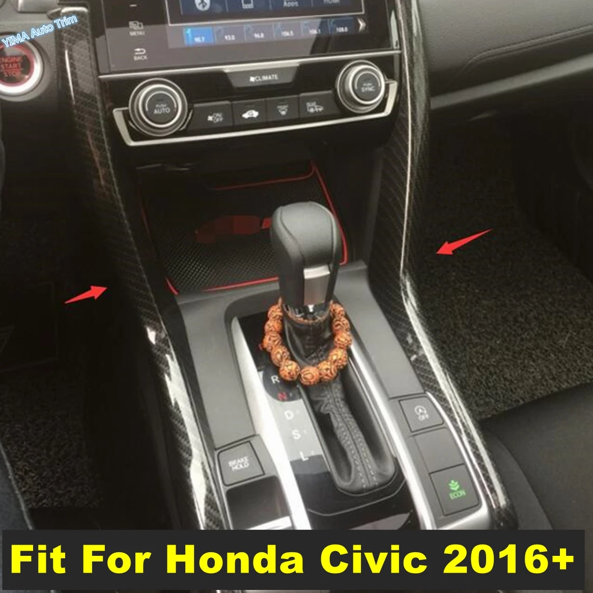 

Рамка коробки передач декоративная отделка Подходит для Honda Civic 2016 - 2020 аксессуары для салона автомобиля из углеродного волокна