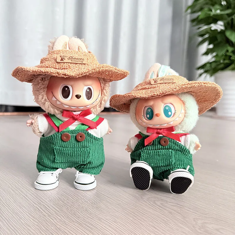 

Джинсовый комбинезон Grassland, простой повседневный комплект, подходит для милой кукольной одежды 17 см, украшение для одежды с подвеской для куклы