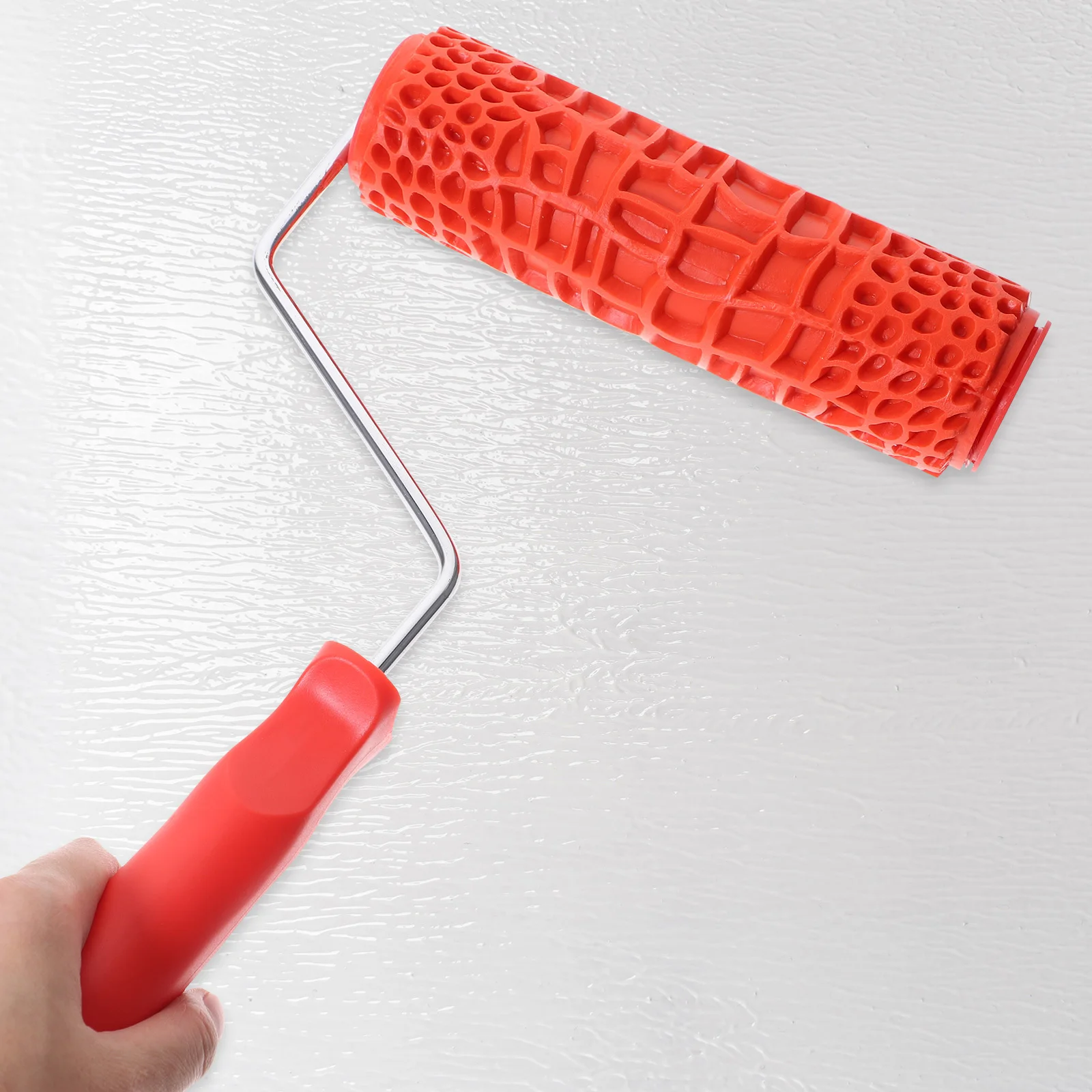 

Clear Grain Pattern Roller Reusable Washable Handle DIY Wall Decorative Textured Surface Painting Tool Drywall Texture Roller