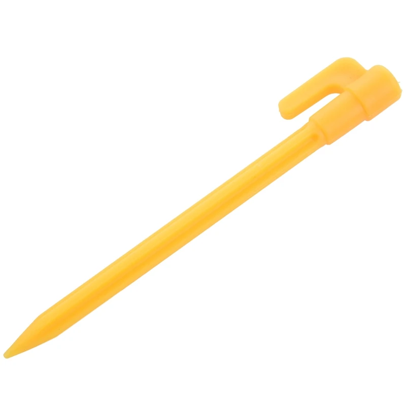 10Pcs Camping Tools Plastic Tent Pegs Nails Sand Ground Stakes Outdoor Camping Tent Awning Yellow Tent Accessories