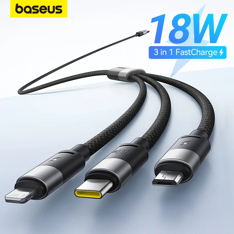 Baseus 18W USB Cable For iPhone 15 Pro Max 100W Fast Charging Cable For Huawei Honor USB Type C Data Wire For Tablets Phone