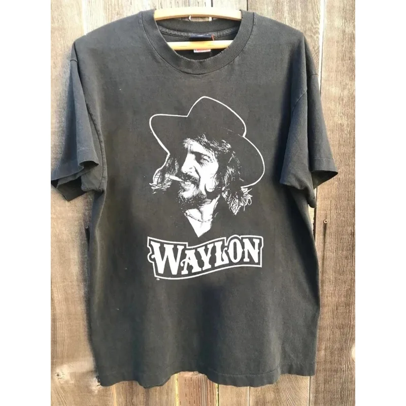 VTG 1984 Waylon Jennings Concert Tour Men's T-shirt Summer New Product Suitable for Both Men and Women
