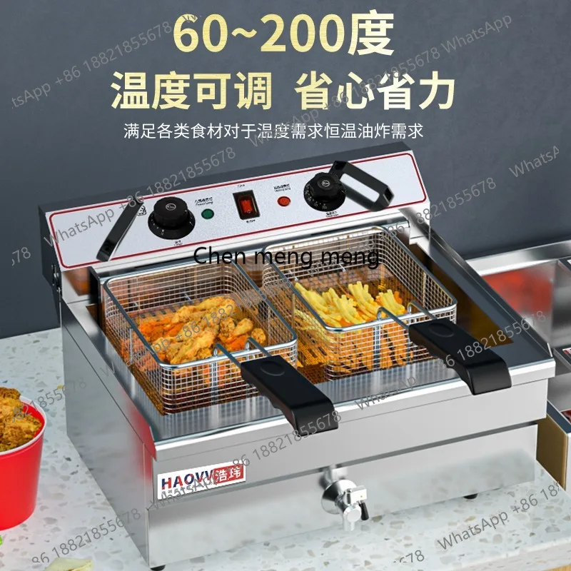 

Настольная электрическая фритюрница Коммерческая фритюрница с параллельными стержнями Одноцилиндровая картофель фри большой емкости
