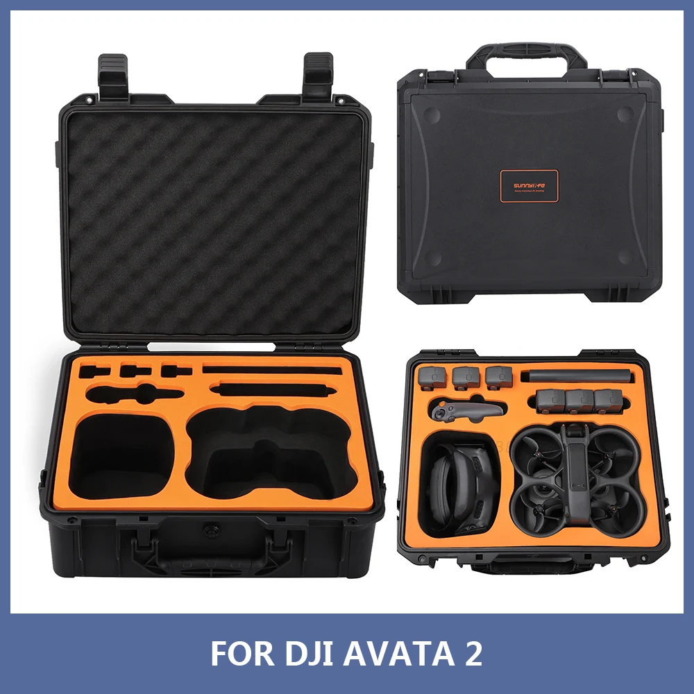 Sunnylife Explosion-proof Safety Case For DJI Avata 2 Goggles 3 Waterproof Shock-proof Box Large Capacity Protector Carrying Bag