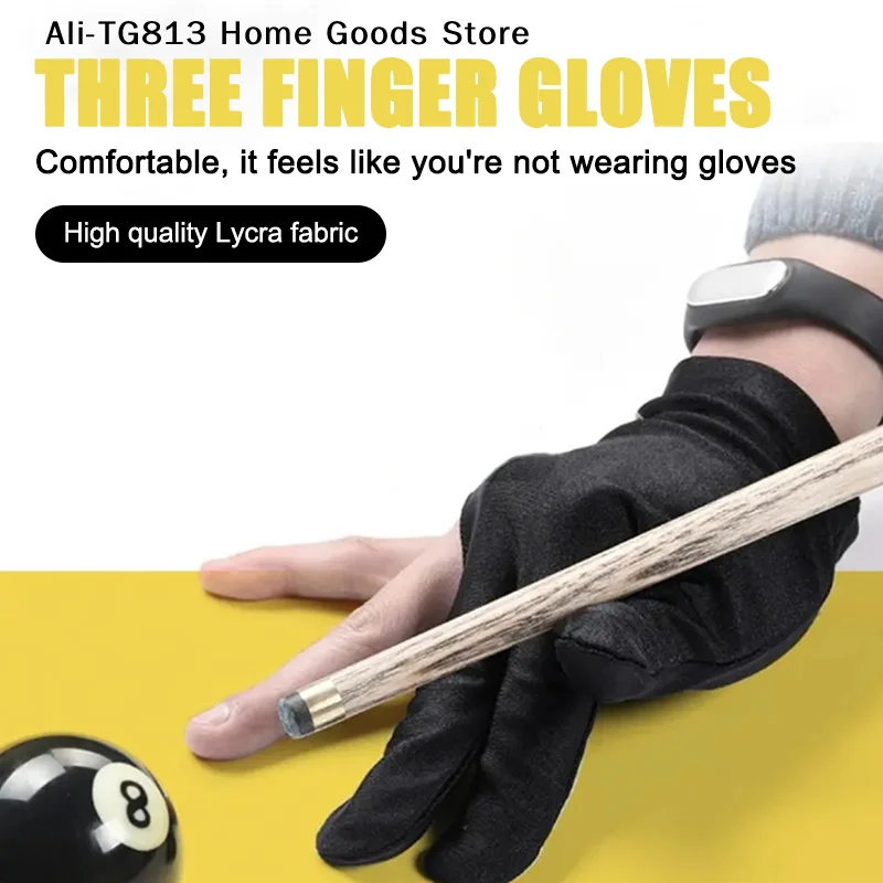

[TG813]Three Fingers Full-Finger Snooker Pool Cue Billiard Glove For Left Hand Lycra Billiards Gloves