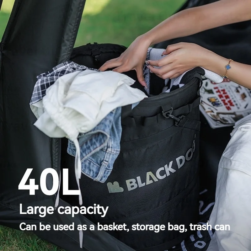 Naturehike BLACKDOG Camping Bucket Bag Outdoor Portable Foldable Large Capacity Multifunction Sundries Dirty Clothes Storage Bag