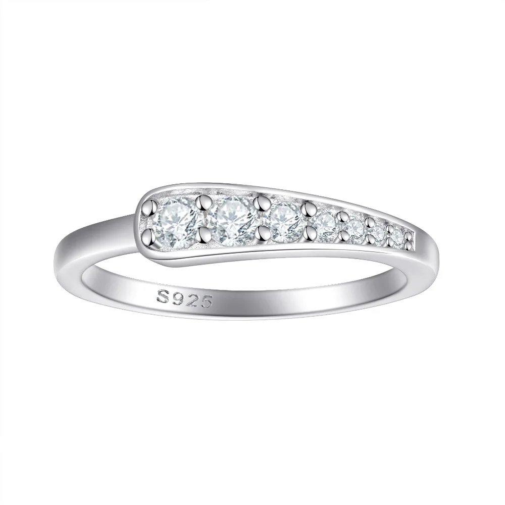 

Sparkling Full High Carbon Diamonds Women's Ring - 925 Sterling Silver Wedding Band & Prom Party Ring Sets Jewelry Gift