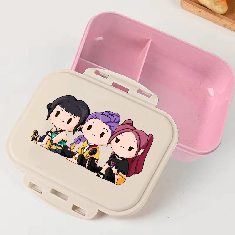 

Pink KPop Lunch Box Anime Food Storage Containers Kid School Picnic Lunchbox Office Dinner Case Gift