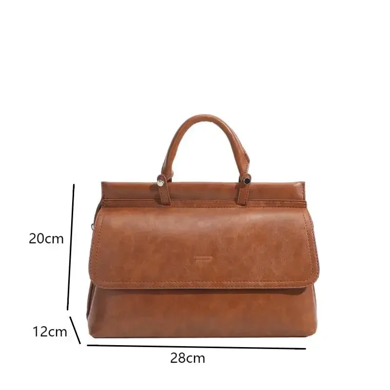 

2024 Fashion Vintage Ladies Shoulder Bags High Quality Tote Bags For Women Solid Color Leather Crossbody Bags Commuter Handbags