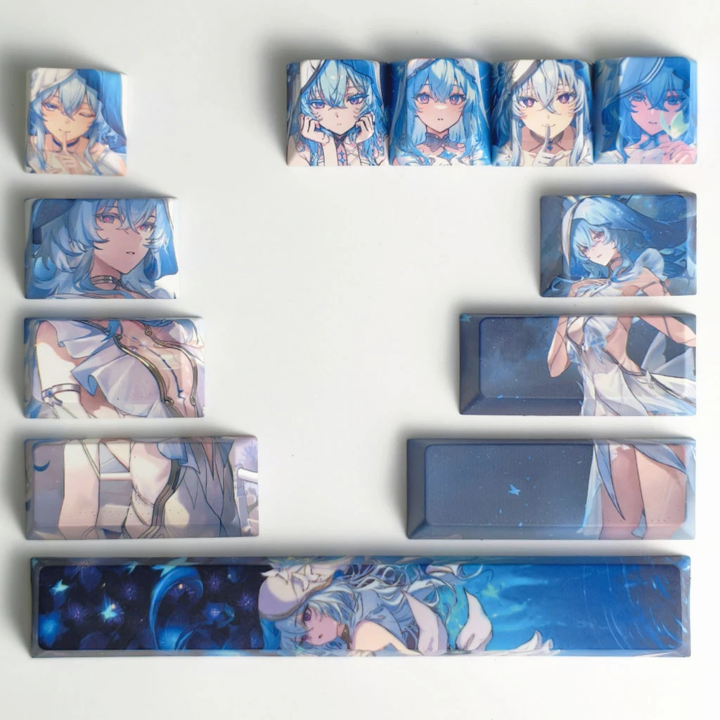 

The Shorekeeper Keycaps 12Keys Cherry Profile PBT Dye Sublimation Personalized Game Keycap Wuthering Waves Theme Keyboard KeyCap