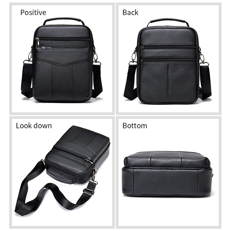 2023 Men's Bag Soft Genuine Leather Crossbody Shoulder Bag Male Japanese Business Style Messenger Retro Trend Handbag Wholesale