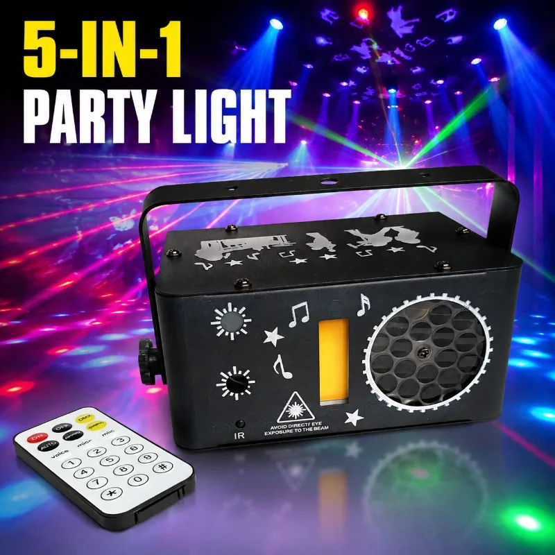 new-dreamy-5‑in‑1-sound‑activated-laser-stage-light-mini-led-strobe-disco-fixture-multi‑effect-party-illuminant-practical