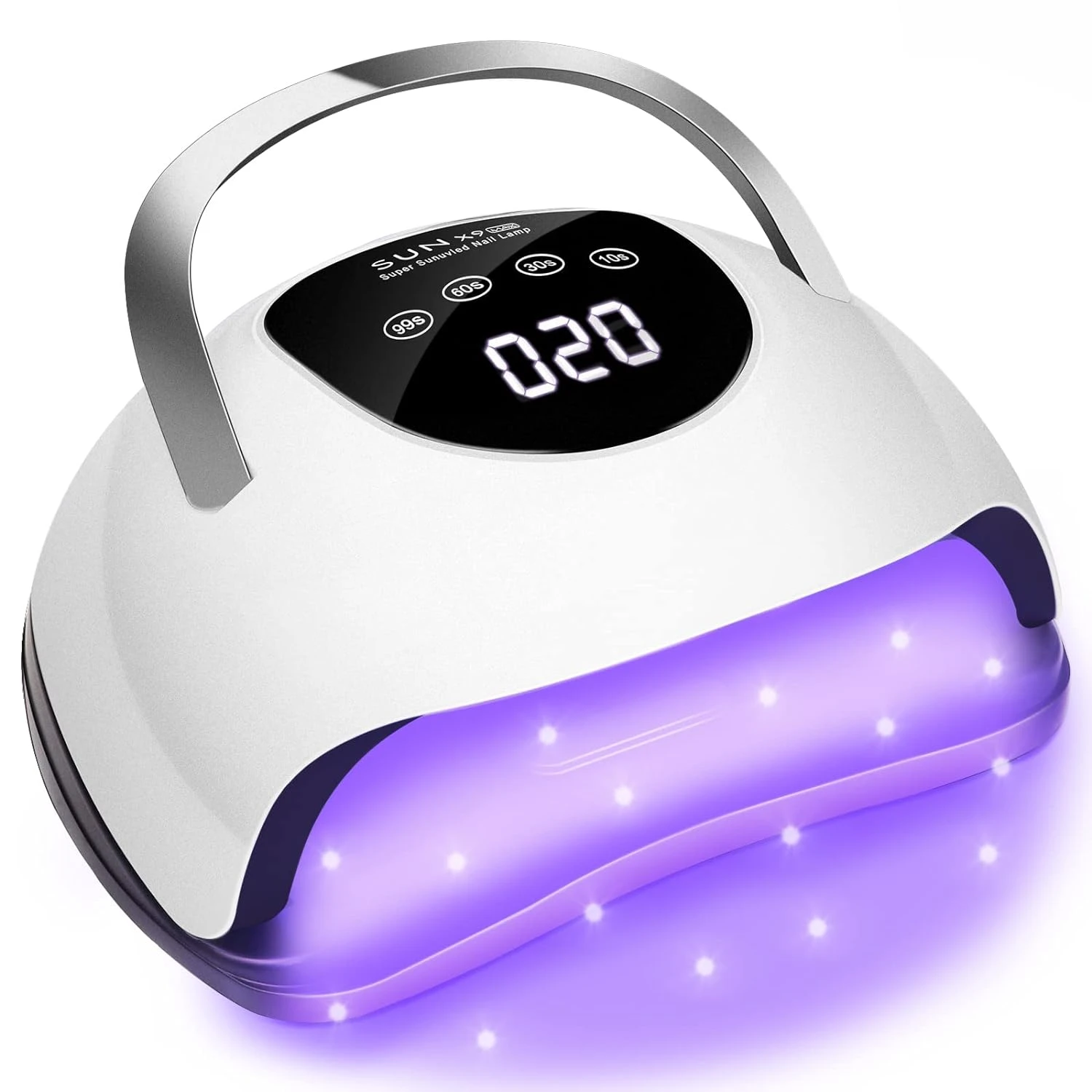 LED-Nagellampe, 220 W, für Gelnägel, schnell aushärtender Trockner mit 57 Lampenperlen, 4 Timer, professionelles UV-Licht für Salon-Nagelkunst-Werkzeug