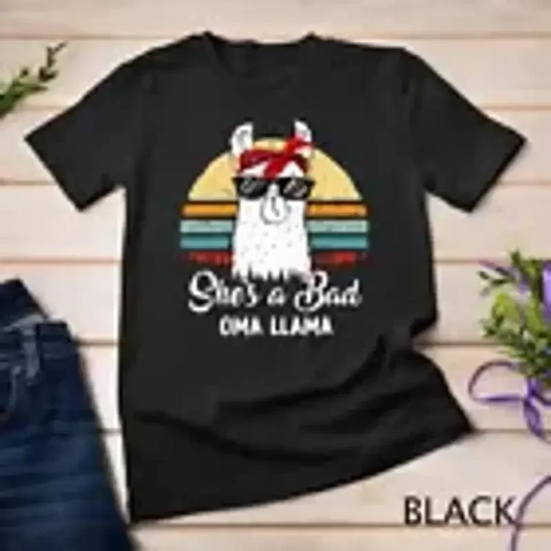 Funny Shirt She s a Bad Oma Llama TShirt Mom Mama Grandma Unisex T shirt