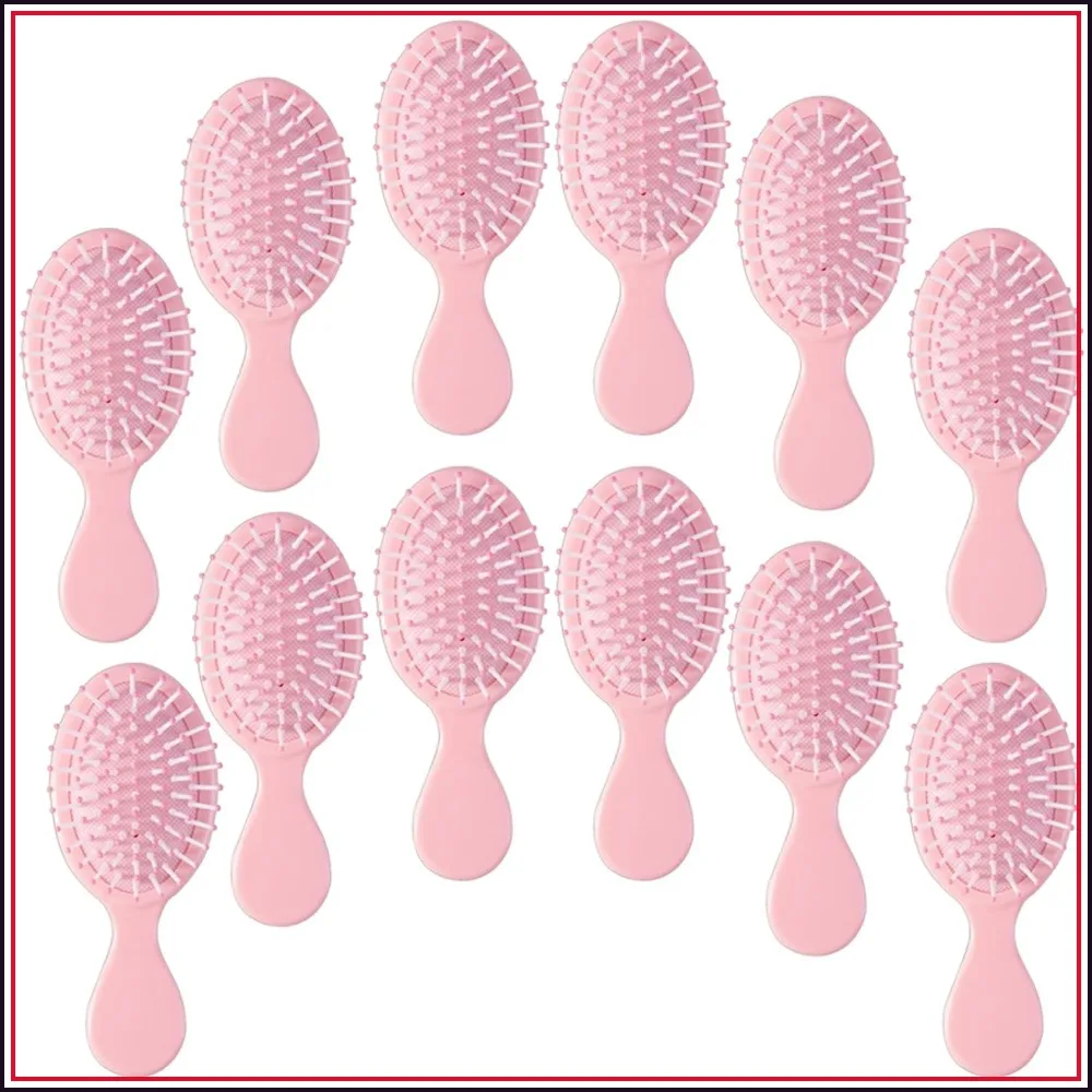 

12 Pcs Mini Travel Detangling Hair Brushes with Exquisite Packaging Box for Most Hair Types
