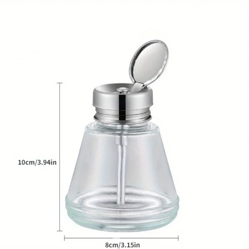 Glass Alcohol Bottle Press Type Alcohol Bottle Nail Art Tool Nail Washing Water Bottle Plate Washing Water Pressure Bottle