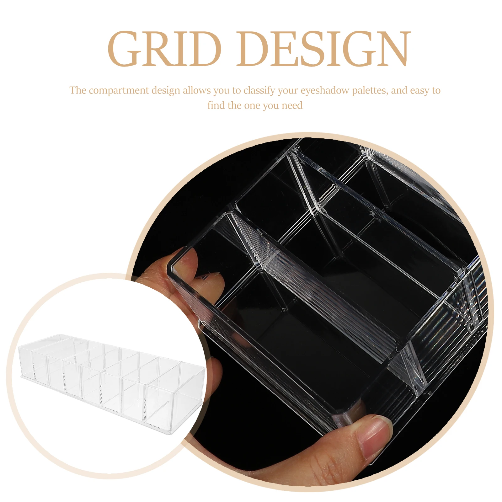 

Premium Eyeshadow Palette Transparent Makeup Storage Box Holder Blusher Organizer Vanity Tray Stand for Dressing