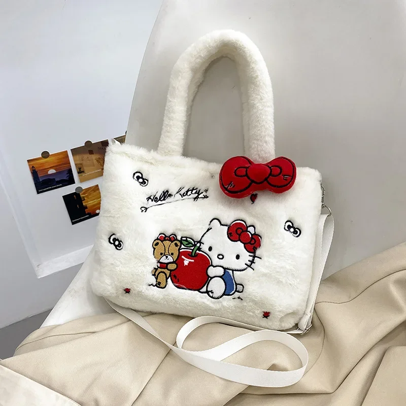 

Sanrio cartoon animation Kulomi children's handbag autumn and winter new product cute plush casual shoulder bag messenger bag