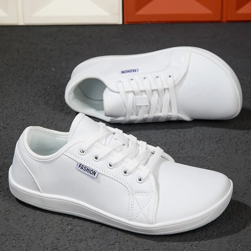 Shoes for Men High Quality Leather Casual Shoes Comfortable Wide Toed Barefoot Shoes for Men Sneaker Lace Up Walking Flats Tenis