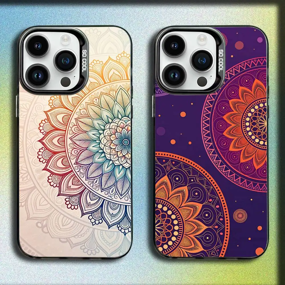 

M-Mandala A-Art Phone Case For iPhone 17,16,15,14,13,12,11,Pro,Max,Plus,E,SE4,Air,Mini Black IMD Box