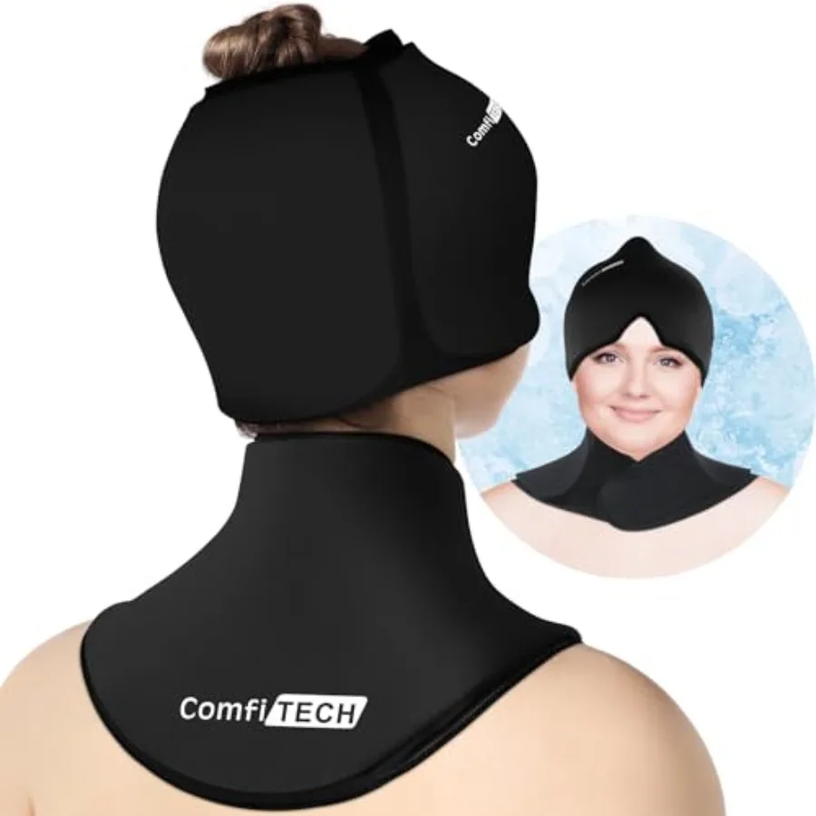 

Cold Cap and Neck Ice Pack Wrap Gel Combo, Care Package for Head and Cervical