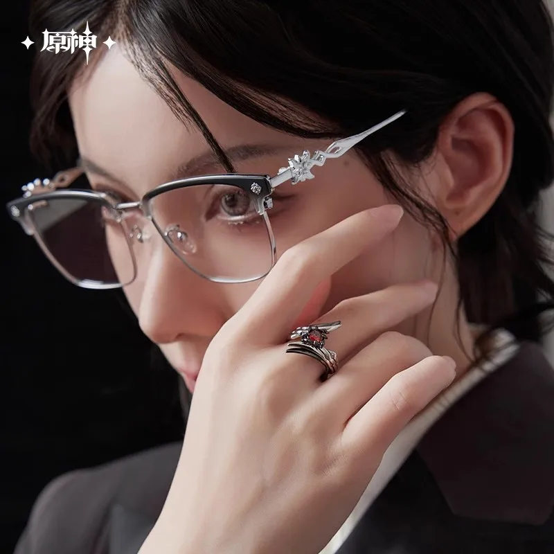 [حقيقية] miHoYo Game Genshin Impact Arlecchino موضوع سلسلة قلادة حلقة مجموعة أنيمي الملابس التبعي تأثيري هدايا الهالوين