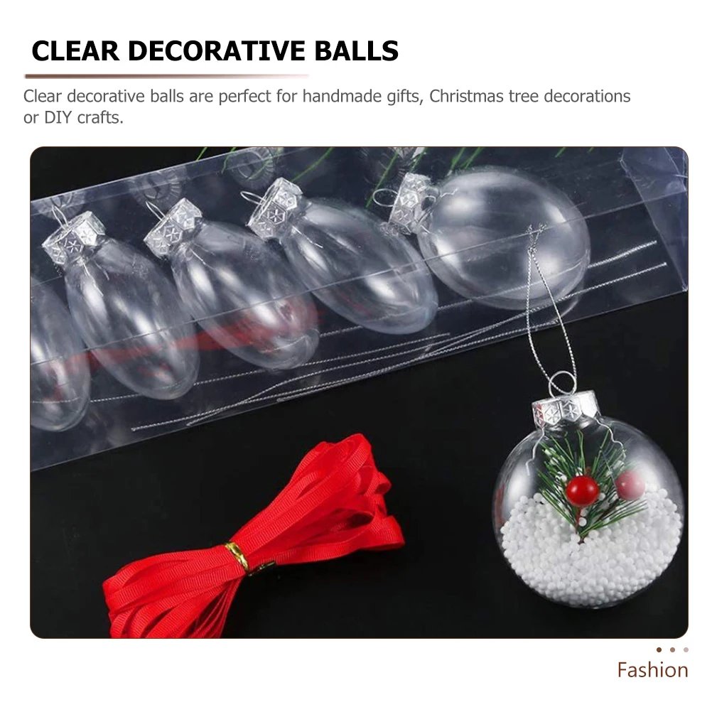 

Xmas Tree Hanging Ornaments 12Pcs Clear Fillable Christmas Balls DIY Holiday Decorations Plastic Pendant for Home 2024