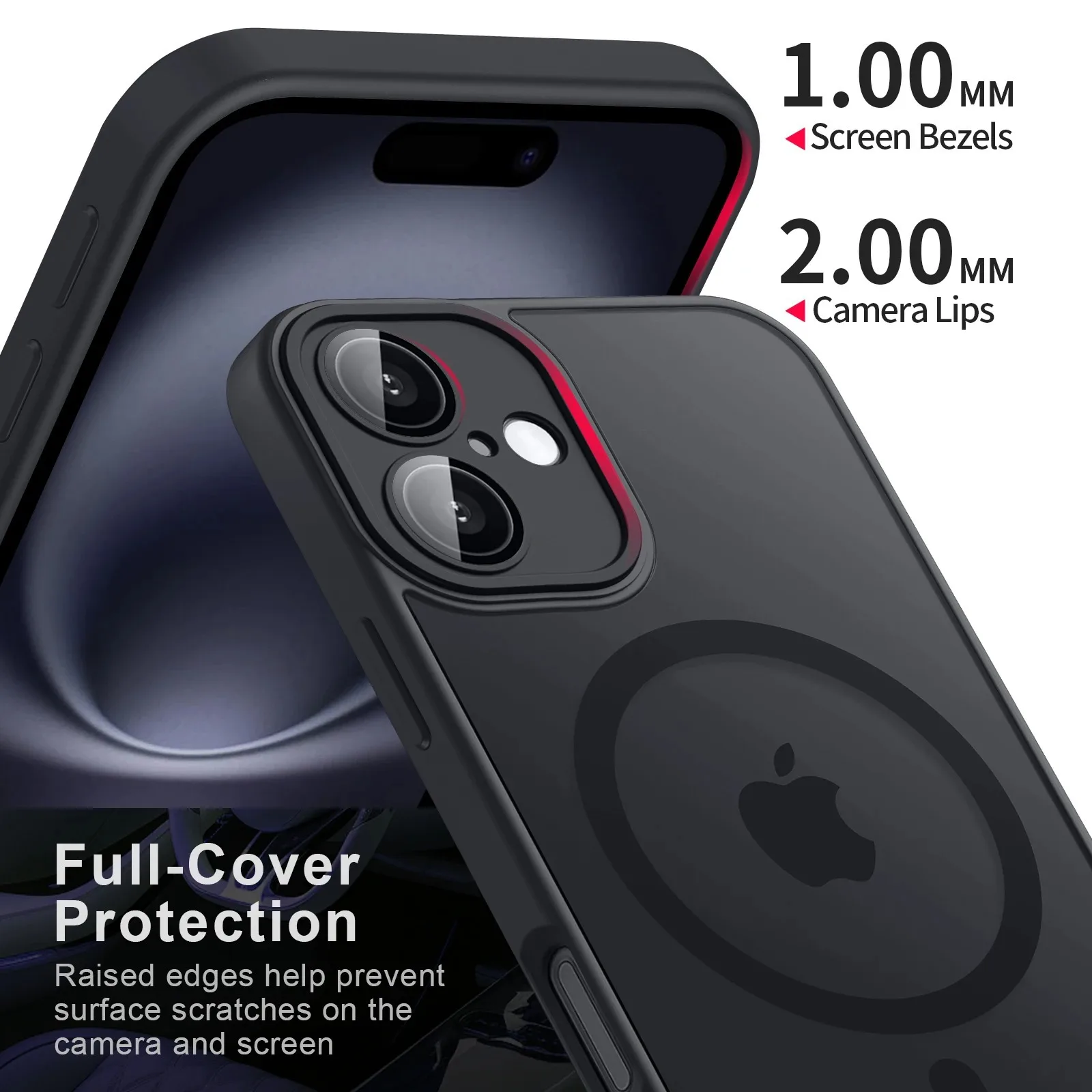Funda protectora de lujo, con acabado mate y translúcido, resistente a golpes y con tecnología magnética para iPhone 18, 17, 16, 15 y 14. Compatible con todos los modelos y con la carga inalámbrica MagSafe.