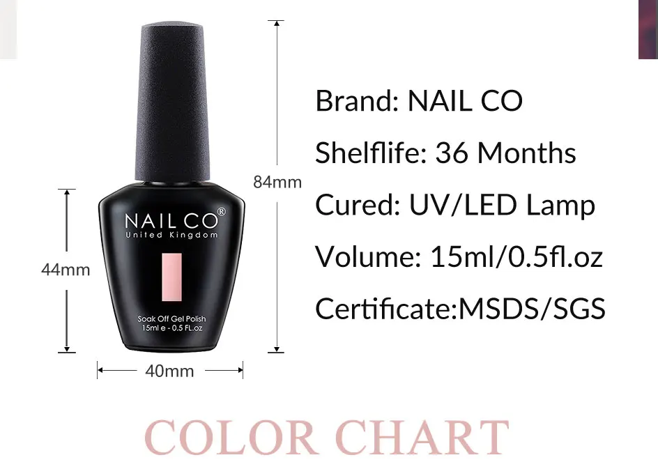 Description Picture 4 of itemNAILCO 3PCS Gel Nail Polish Fall Winter Color Nail Art Set Soak Off UV DIY Hybrid Manicure Nail Gel Semi Permanent Base Top Coat