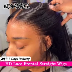 250% HD Lace Front Human Hair Wigs 34in Silk Straight 13x6 Lace Front Wigs Skins Melted Natural Scalp Pre Plucked Remy Hair