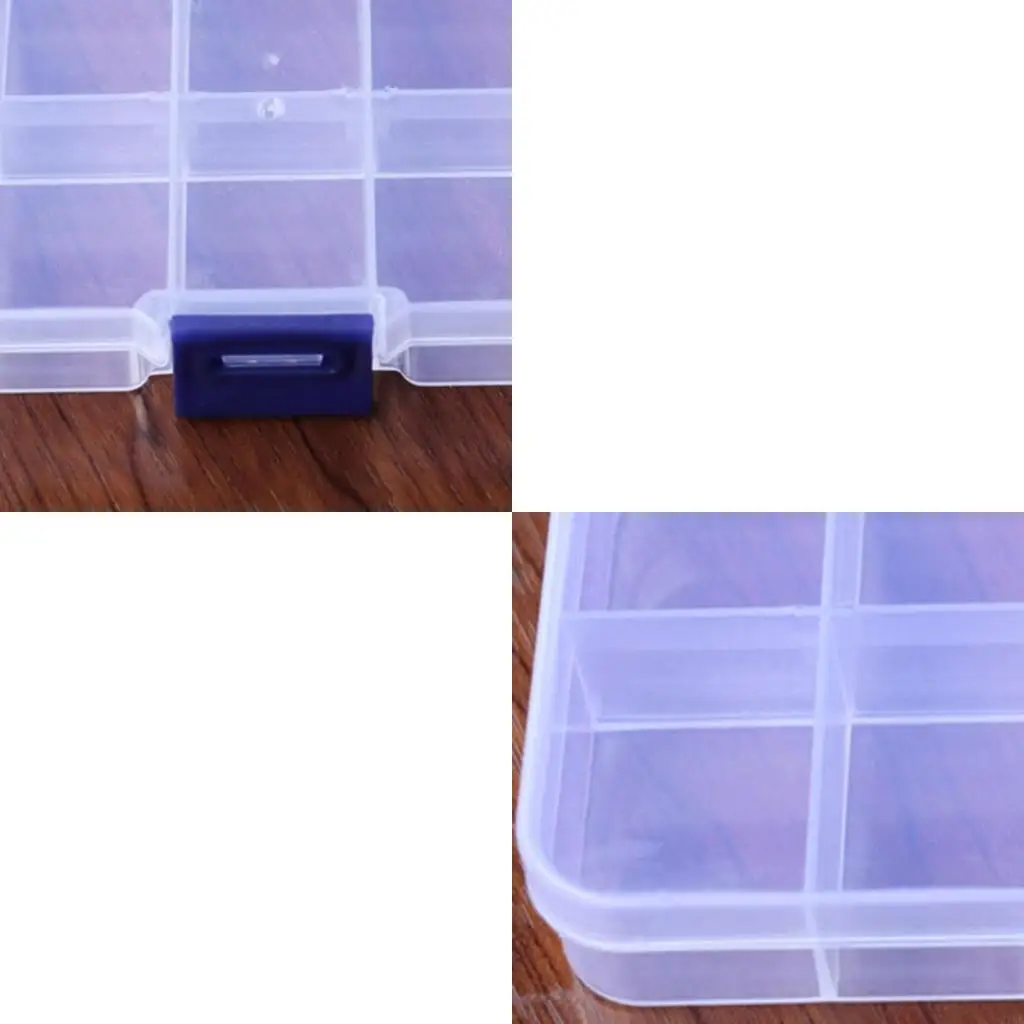 10 Lưới lưu trữ nhựa hộp trang sức khoang điều chỉnh hộp đựng cho Hộp bông cho Hộp hình chữ nhật trang sức