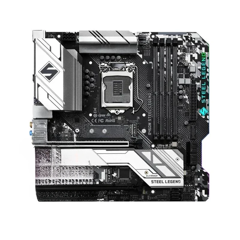 For Asrock B460M STEEL LEGEND Motherboard 128GB HDMI M.2 LGA 1200 DDR4 Micro ATX B460 Mainboard 100% Tested Fully Work Tan