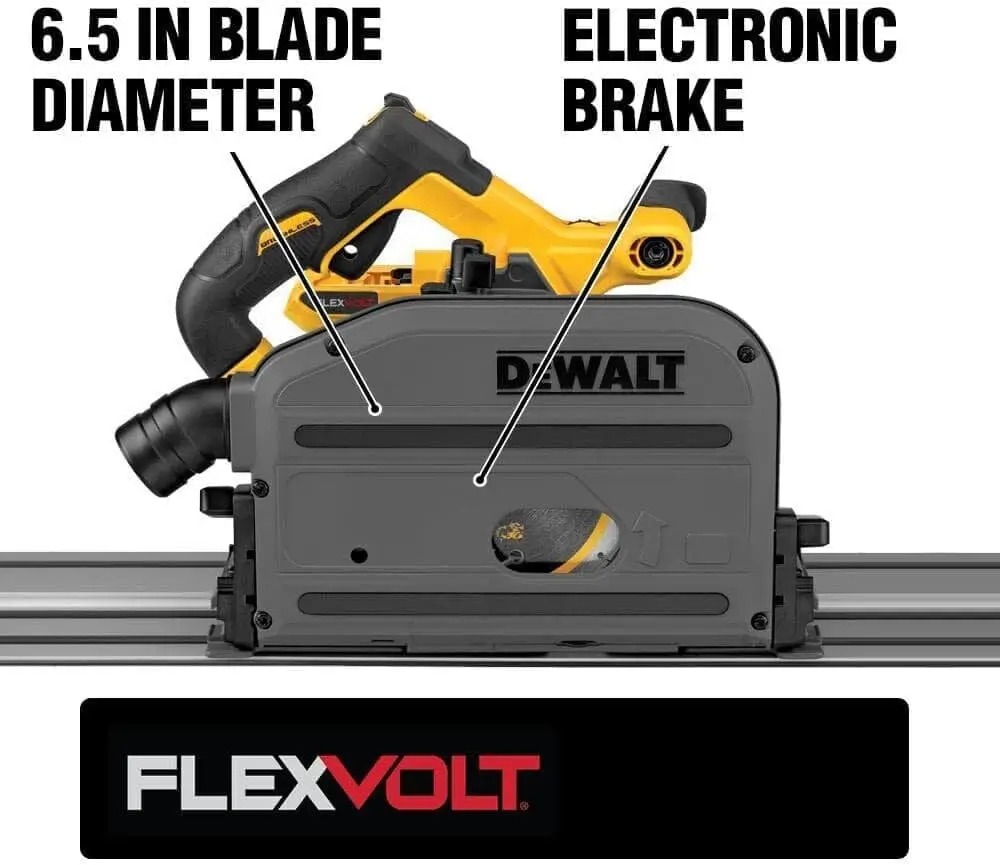 DEWALT 60V MAX* Circular Saw, 6-1/2-Inch, Cordless TrackSaw, Tool Only (DCS520B)