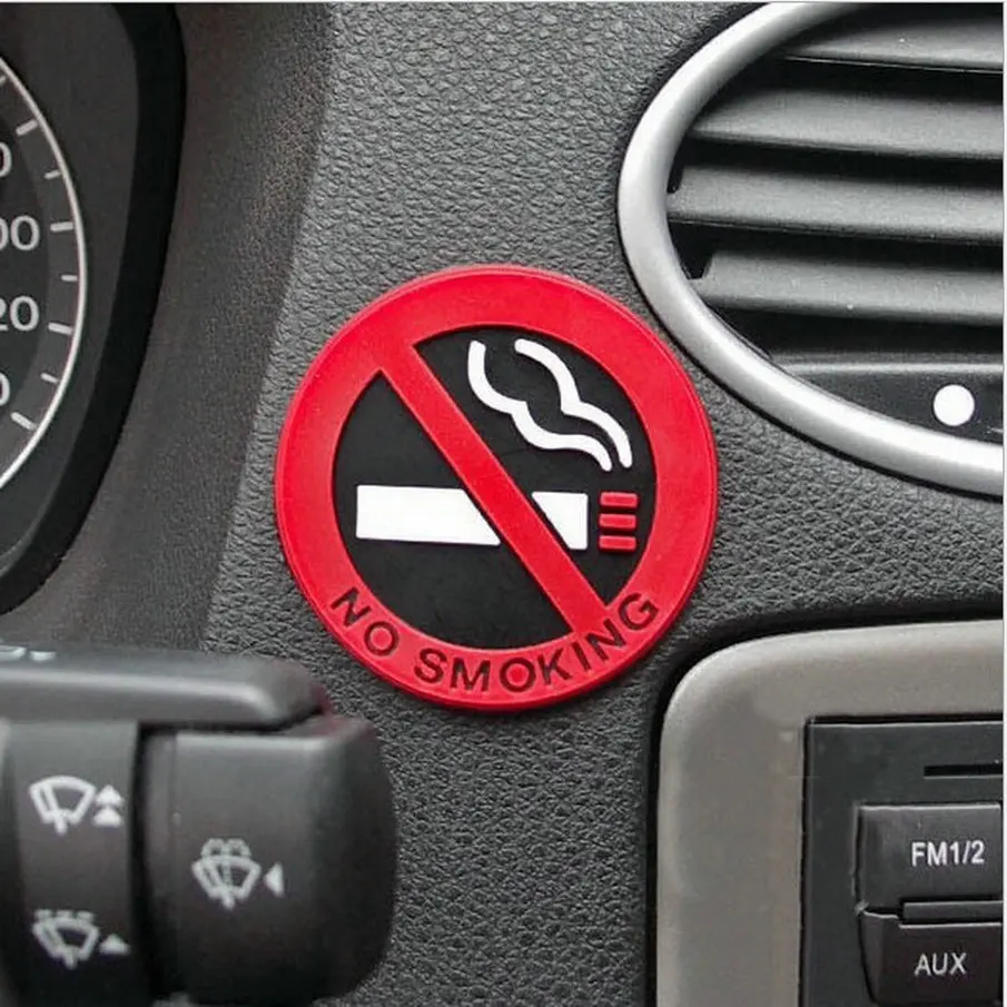 1pcs Warning No Smoking Logo Car Stickers for Kia Rio 3 Sportage 3 4 Ceed Optima Sorento XM FL Cerato KX K2 K3 K4 K5 Soul So