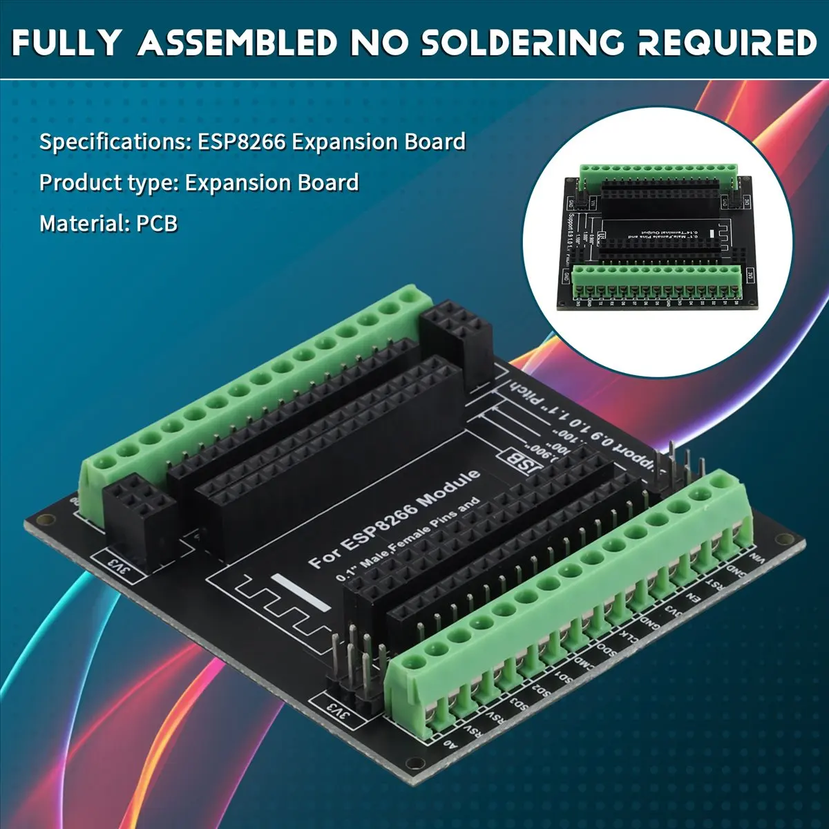 N05R ESP8266 Expansion Board 30Pins GPIO 1 Into 3 Breakout Board Compatible with ESP8266 ESP-12E NodeMCU Development Board
