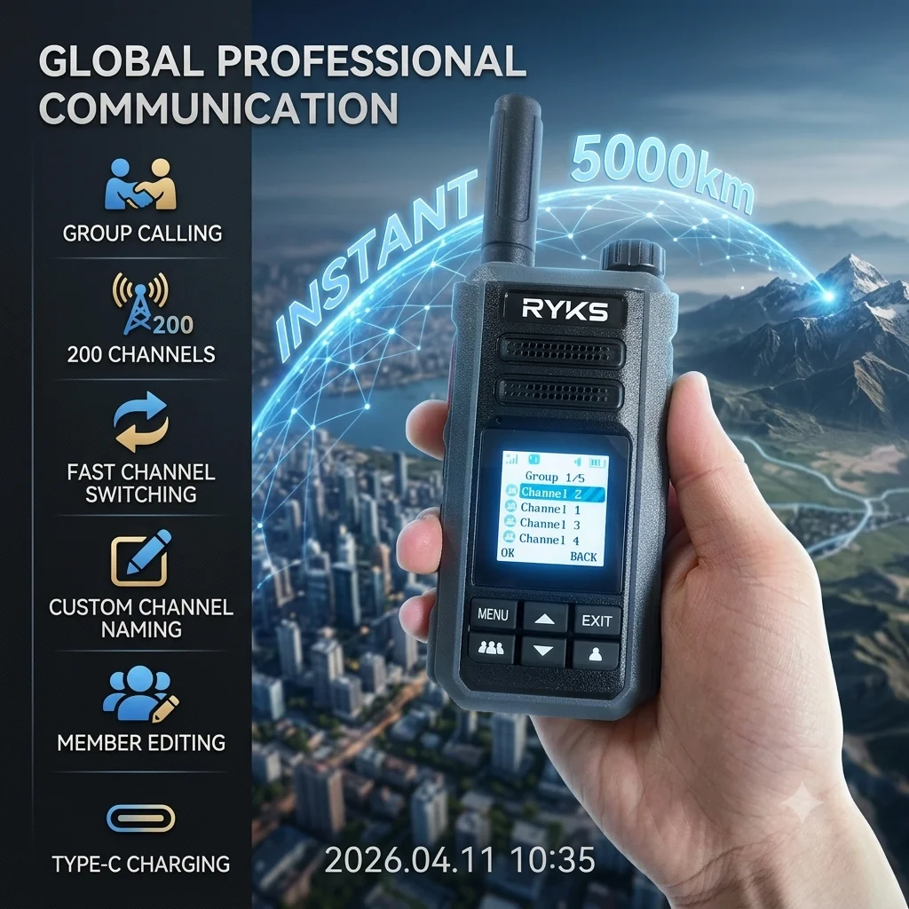 License-Free 4G Poc Intercom 5000Km Global 4G Walkie Talkie Coverage Xin Poc Platform Type-C Rechargeable For Warehouse Staff