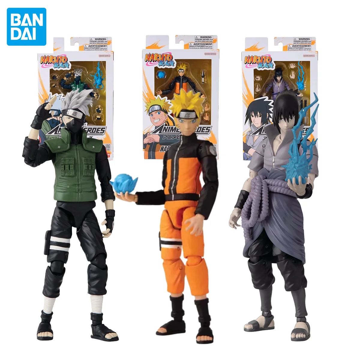 

In Stock BANDAI SHF Original Naruto: Shippūden Hatake Kakashi Uzumaki Naruto Uchiha Sasuke Anime Heroes Ninja Action Figures