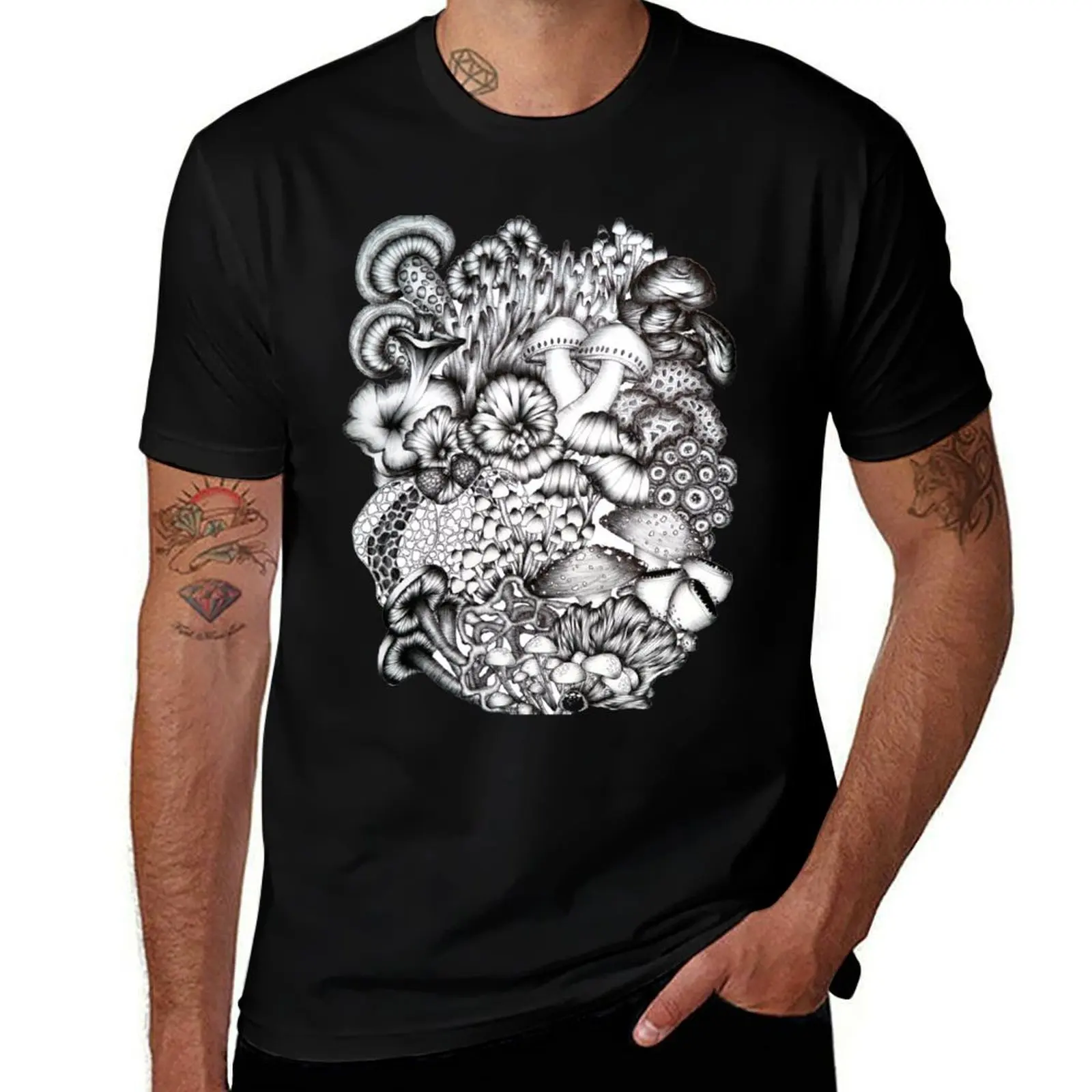 A Medley of Mushrooms T-Shirt Retro Graphic Print T-Shirt