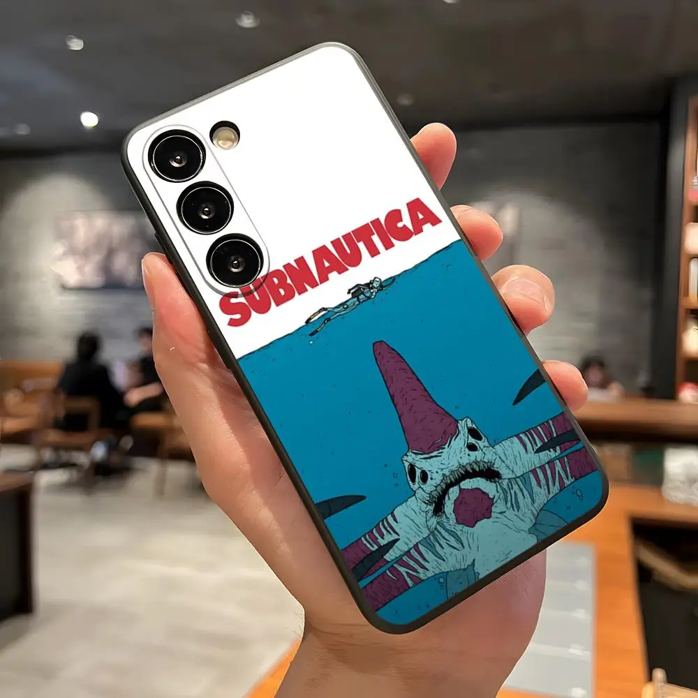 Game S-Subnautica Handyhülle für Samsung A57 A37 A17 A56 A36 A26 A16 A25 A35 A55 A34 A24 A54 Schwarze Softshell-Hülle