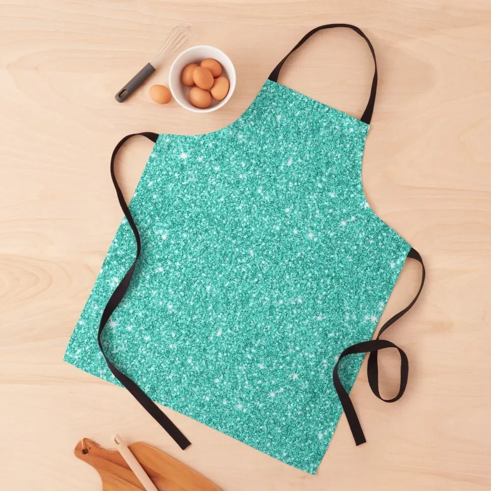 

Teal Faux Glitter Apron Home Supplies Things For The Home For Kitchen Women Kitchen Women Apron