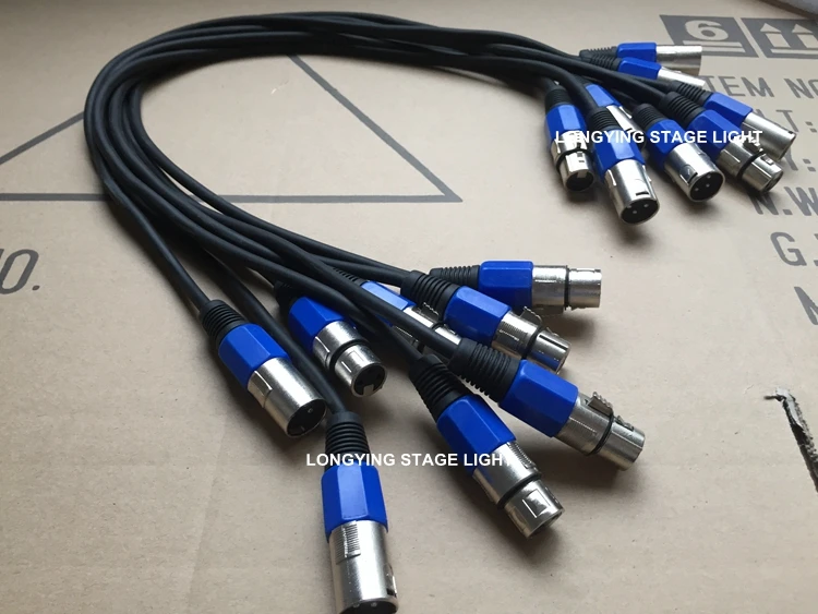 12pcs/lot 6M 3-pin Connector Signal DMX Cable  DMX512 Stage Lighting Signal Cable LED Par Light Moving Head Light