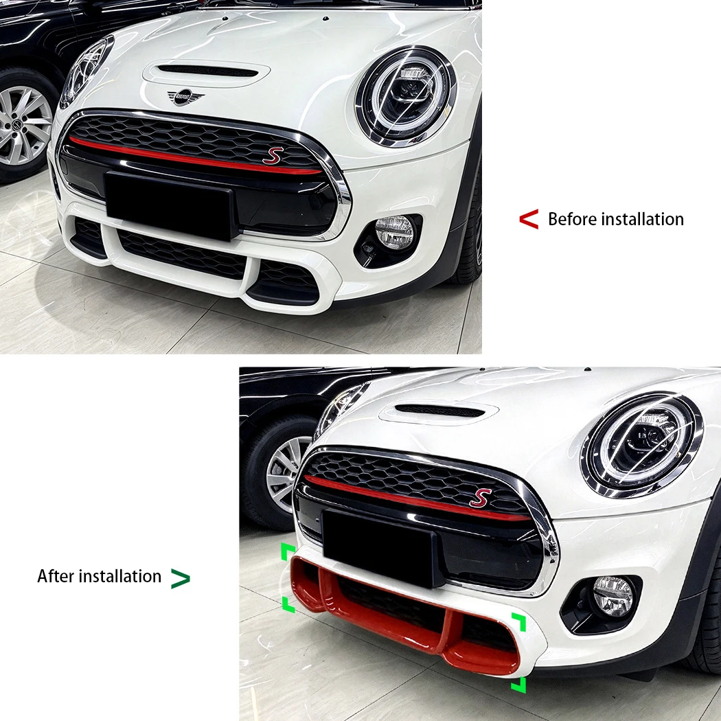 GP‑Style Front Lip Splitter For Mini Cooper F55 F56 F57 Pre‑LCI JCW Bumper 2014‑2018 Lower Chin Spoiler Exterior Tuning